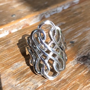 925 Sterling Silver Multi Infinity Ring, Large Statement Ring, Unique, Timeless, Handmade ring, solid silver ring, Hallmark 925