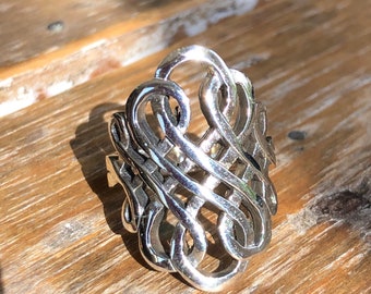 925 Sterling Silver Multi Infinity Ring, Large Statement Ring, Unique, Timeless, Handmade ring, solid silver ring, Hallmark 925