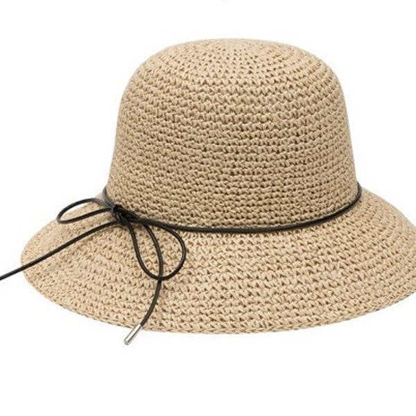 Hand  Made Foldable Beach Hat, Sun Hat, Foldable Sun Hat, Hand Made Straw Summer Hat, Vacation, Sun Protection Hat, Crushable hat ,
