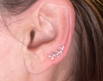 925 Sterling Silver Branch Ear Pins, Dainty earrings, Trendy earrings, Real Silver, Great gift,
