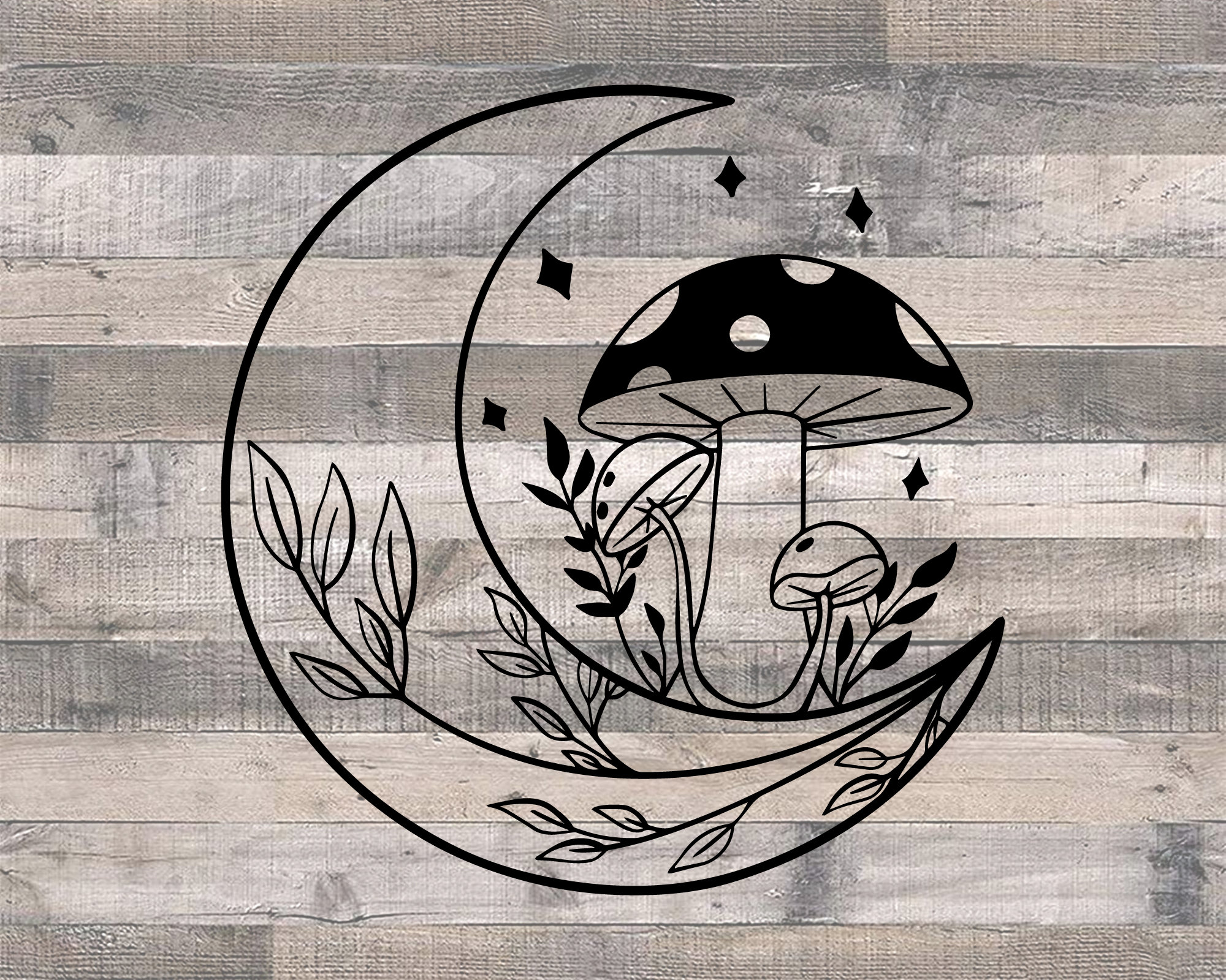 Mushroom Moon Cut File - Etsy