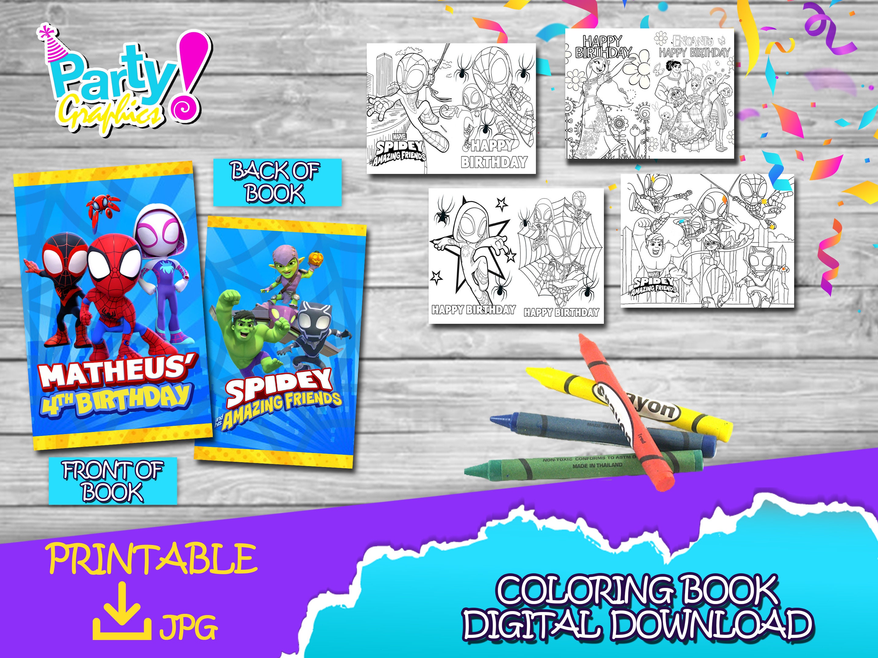 Spidey and His Amazing Friends Coloring Book 8.5 X 11 Inches - Etsy