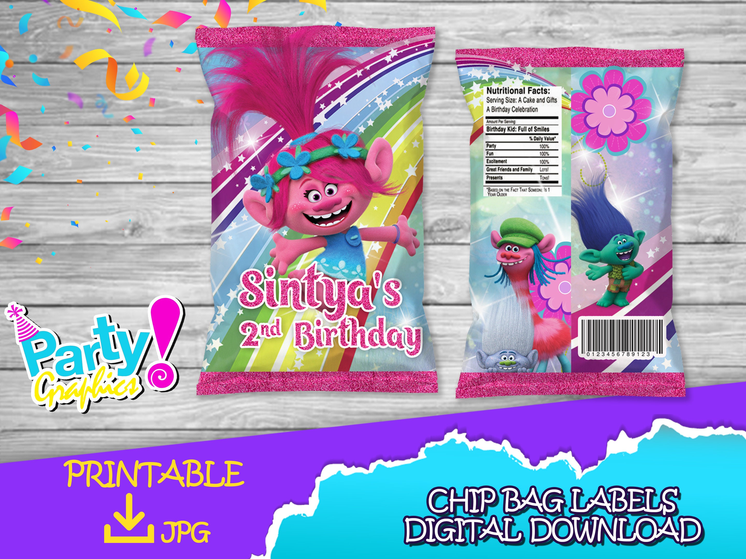 Trolls Party Pack chip Bag fruit Snacksfavor Bag Juice Etsy Canada