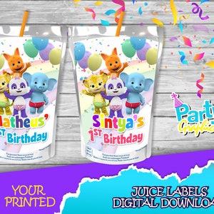 Word Party Birthday Party -Juice Label - DIGITAL DOWNLOAD- Word Party Juice Label - Birthday Supplies. Juice Label