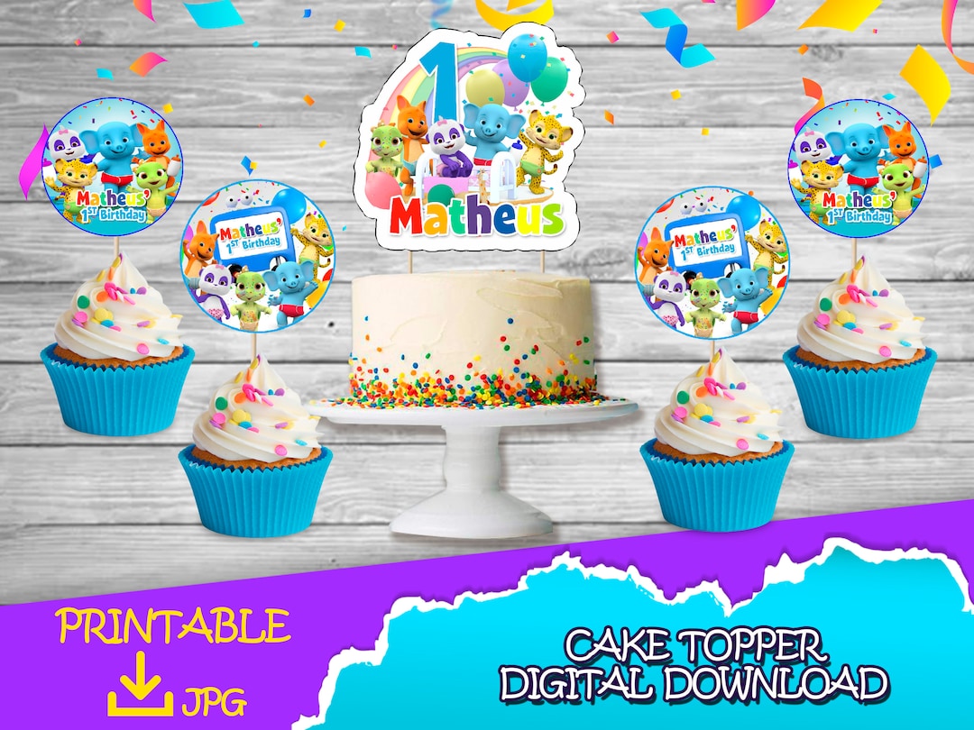 Word Party Cake Topper Word Party Centerpiece Word Party Etsy