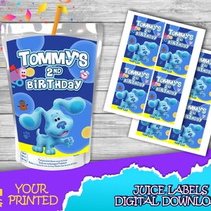 Blue's Clues Birthday Party -Juice Label - DIGITAL DOWNLOAD- Blue's Clues Juice Label - Birthday Supplies. Juice Label
