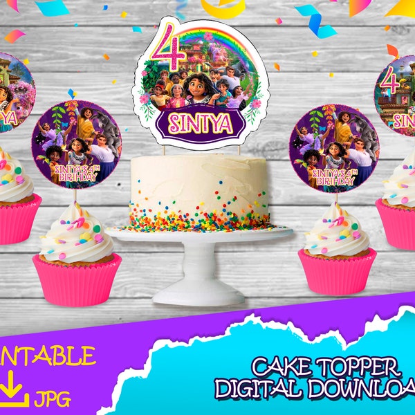 Encanto Cake Topper, Encanto Centerpiece, Encanto Birthday Party Cupcake Toppers, Kids Birthday Cake DIGITAL DOWLOAD