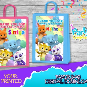 Word-Party-Geburtstagsparty – Geschenktütenetikett – DIGITALER DOWNLOAD – Word-Party zum Ausdrucken – Geburtstagszubehör. Geschenktüte 21,5x14cm