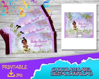 Baby Tiana Birthday Party - Chocolate Label - DIGITAL DOWNLOAD- Princess Tiana Baby Candy Bar - Baby Shower Supplies. Candy Bar 1.45oz