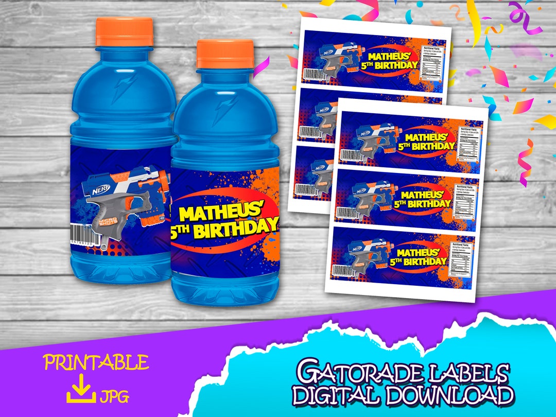 Darts Gun Bottle Label, Darts Gun Party, Darts Gun Candy Labels DIGITAL