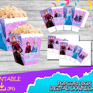 FROZEN POPCORN - Frozen Popcorn Box - Candy Box - 4x2.75in - Digital Download