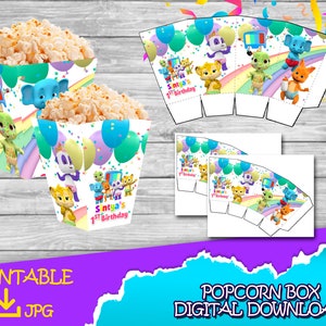 Word party - Girl and boy Word party Popcorn Box - Candy Box - 4x2.75in - Word party anniversaire - Téléchargement numérique