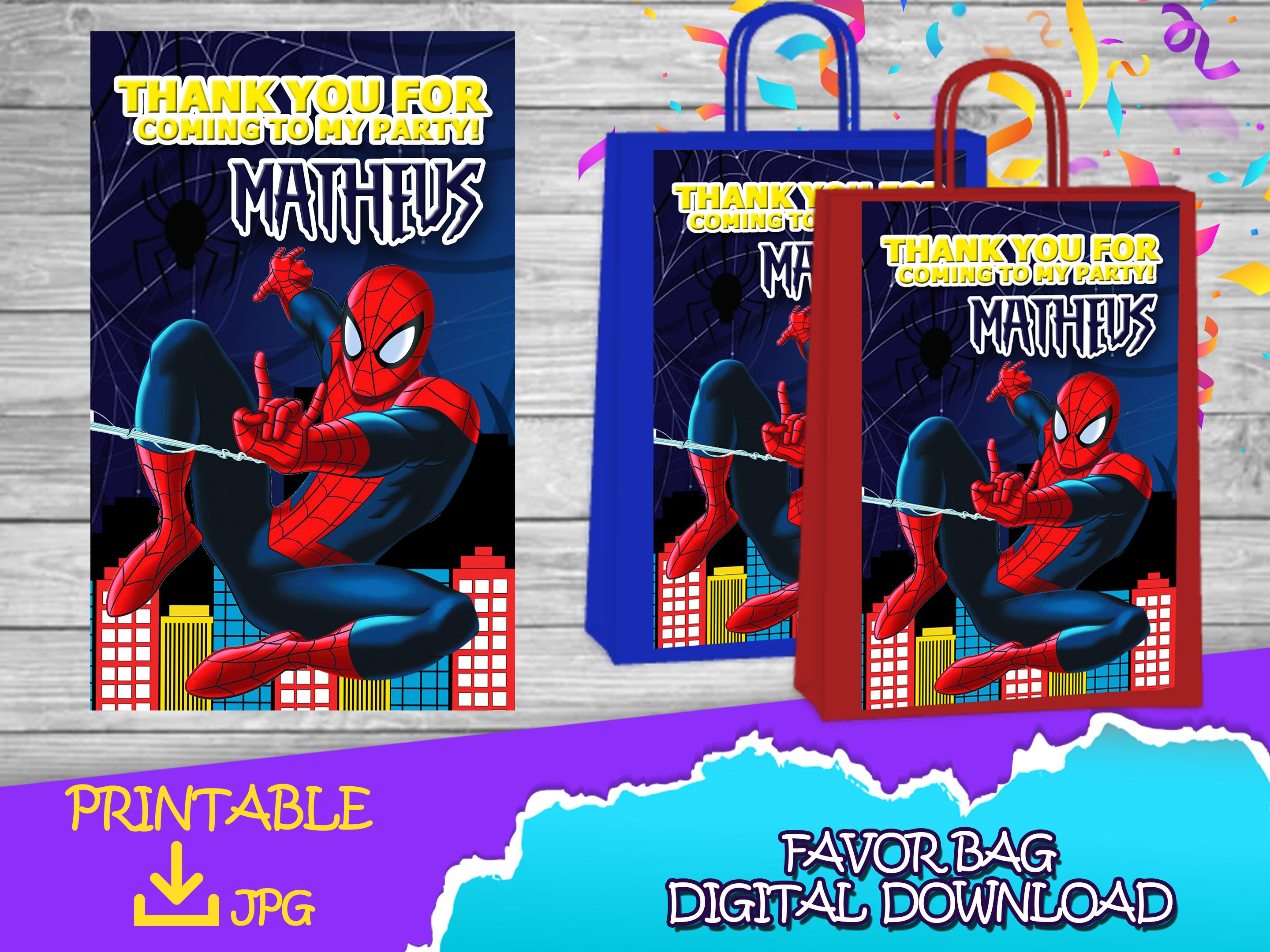 Spiderman Birthday Pack chip Bag fruit Snacksfavor Bag Etsy