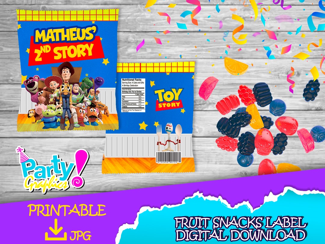 Toy Story Birthday Party Fruit Snacks Label DIGITAL Etsy