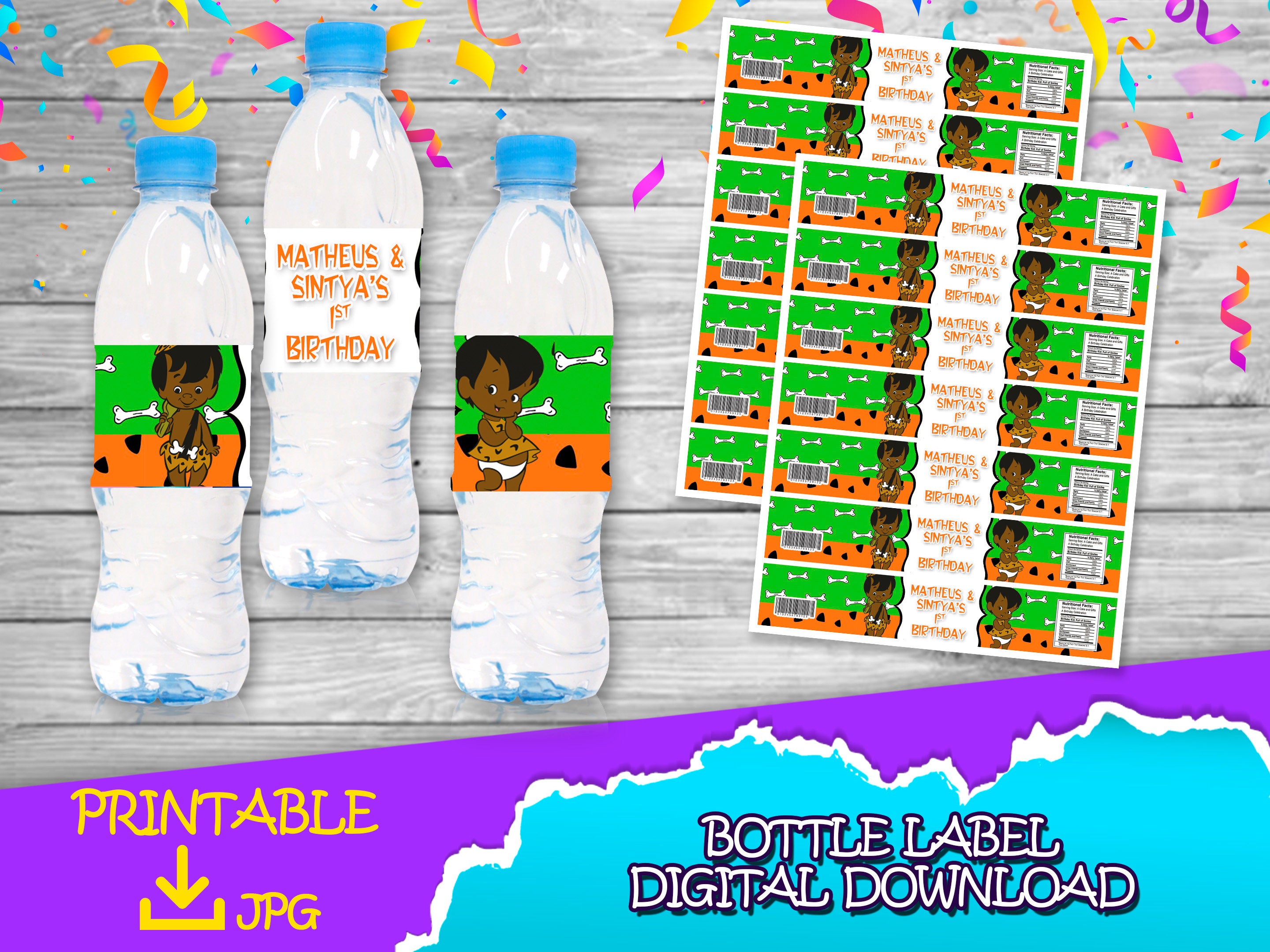 Moana Baby Birthday Party PACK of 15 Water Bottle Labels 
