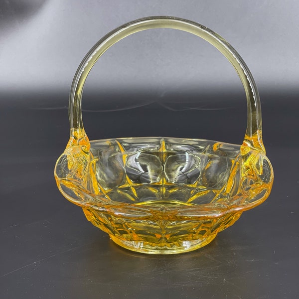 Yellow Glass Basket Etsy