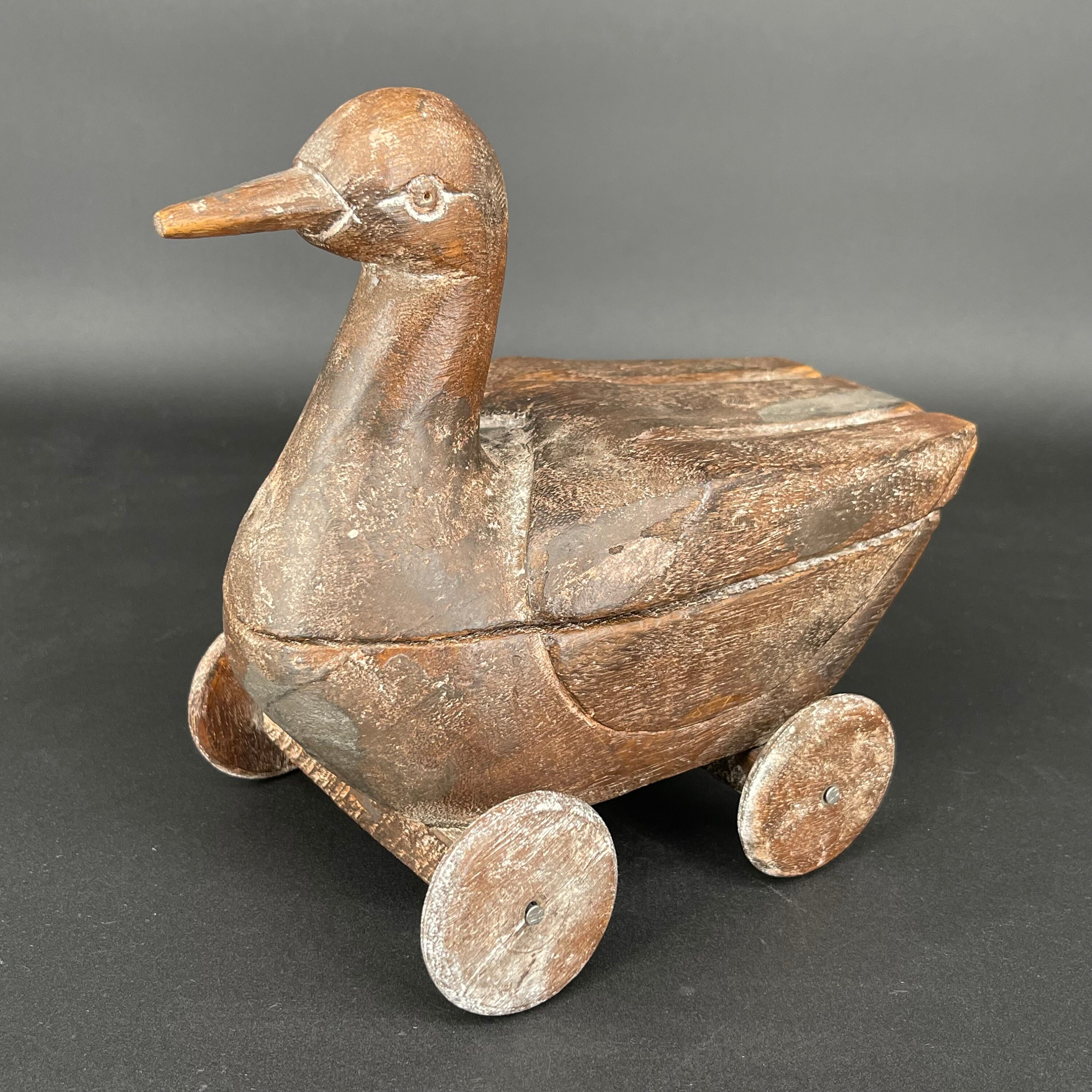 Antique Hand Made Wooden Duck on Wheels WITH SECRET COMPARTMENT - Etsy