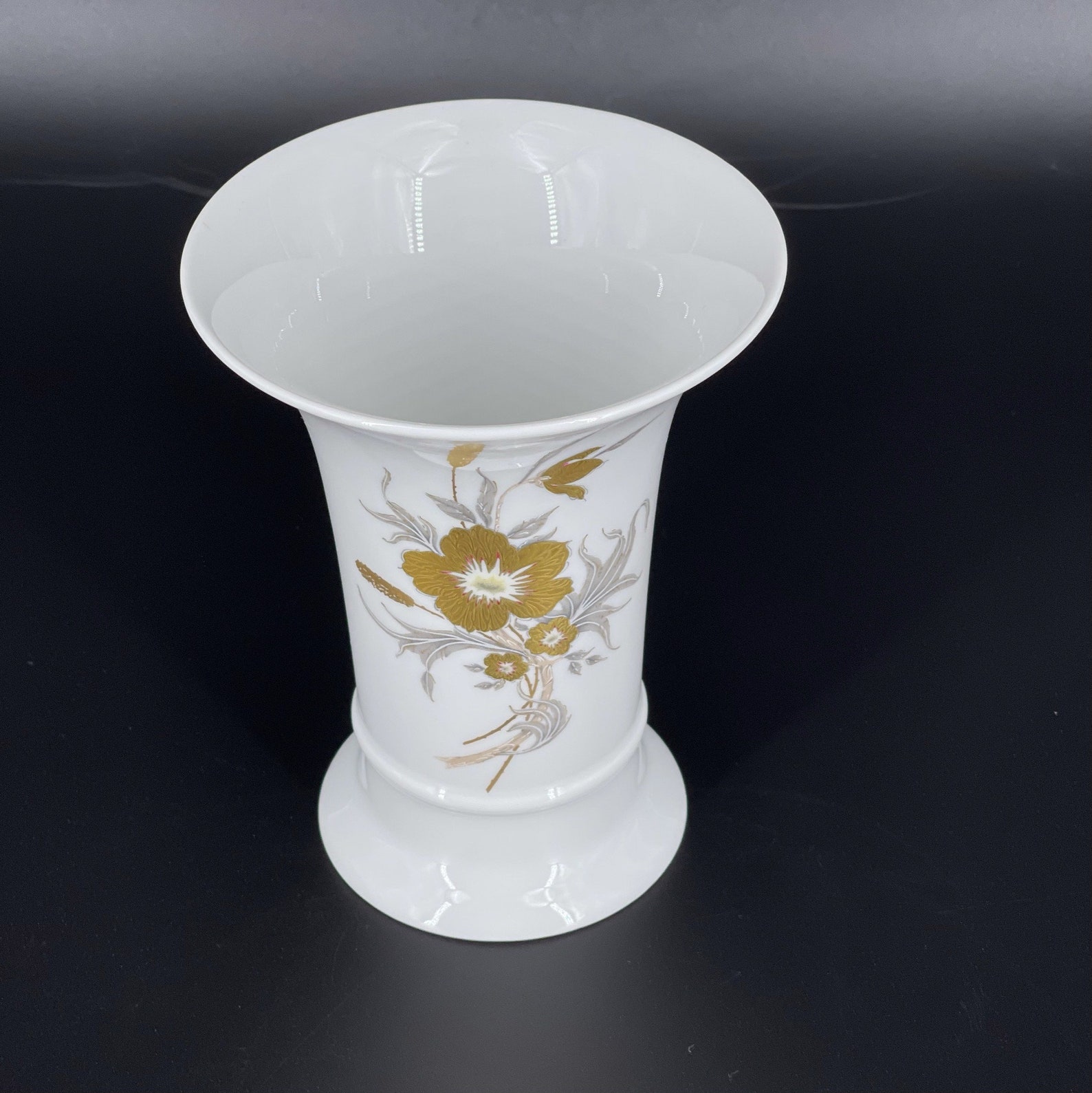 Vintage Kaiser Vase W Germany Gold & Silver Floral Vase Etsy