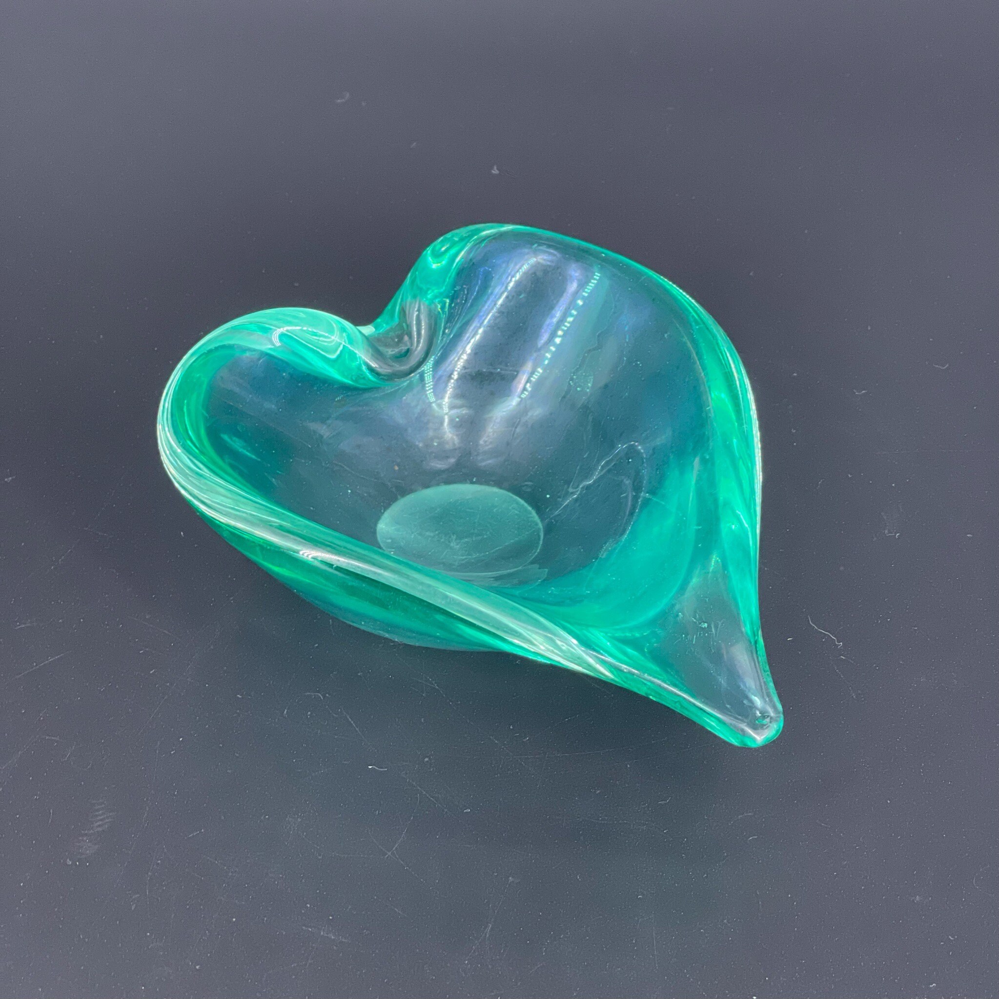 Vintage Modern Heart Shaped Glass Bowl/ Candy Dish Etsy