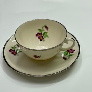Vintage Ransgil China  &quot;Dresden Violet&quot;  Cup Saucer