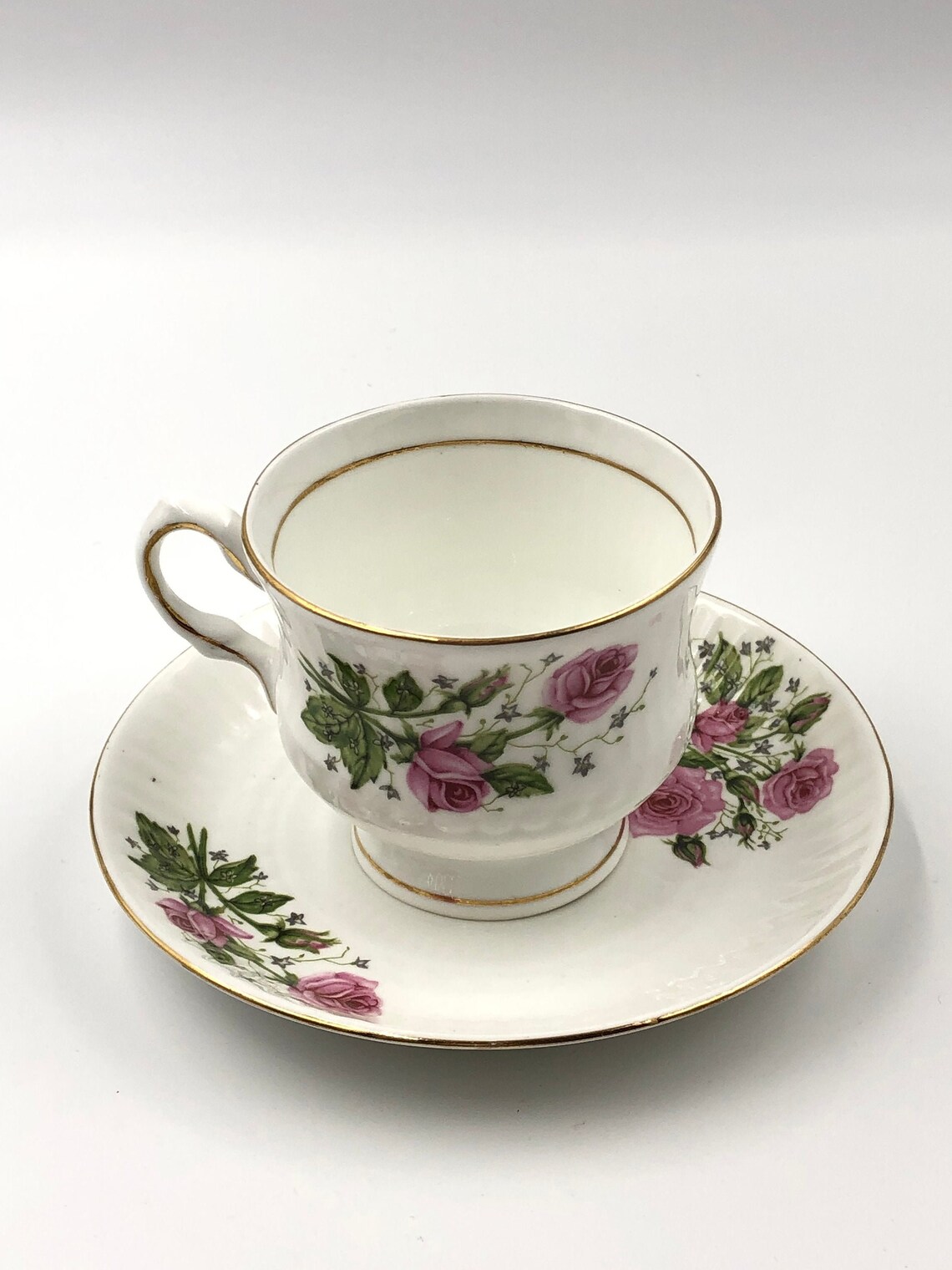 Hitkari Bone China Pink Roses & Gold Trim Cup and Saucer Made Etsy