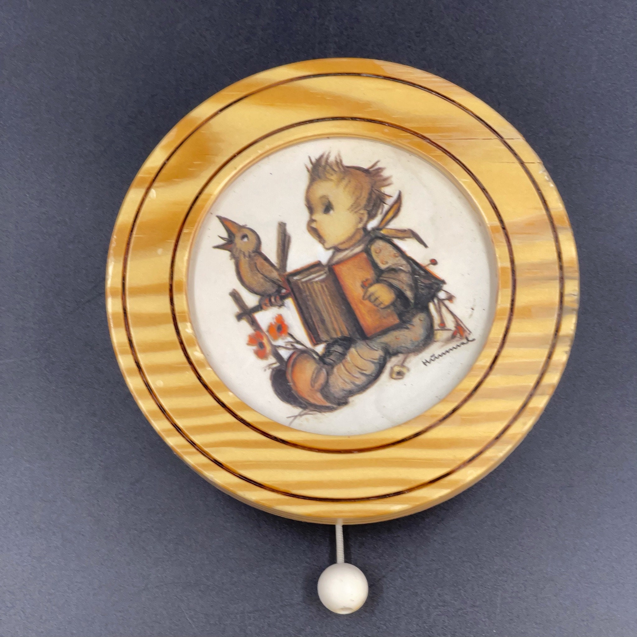 Vintage Hummel Music Box Pull String Brahms Lullaby Boy Etsy