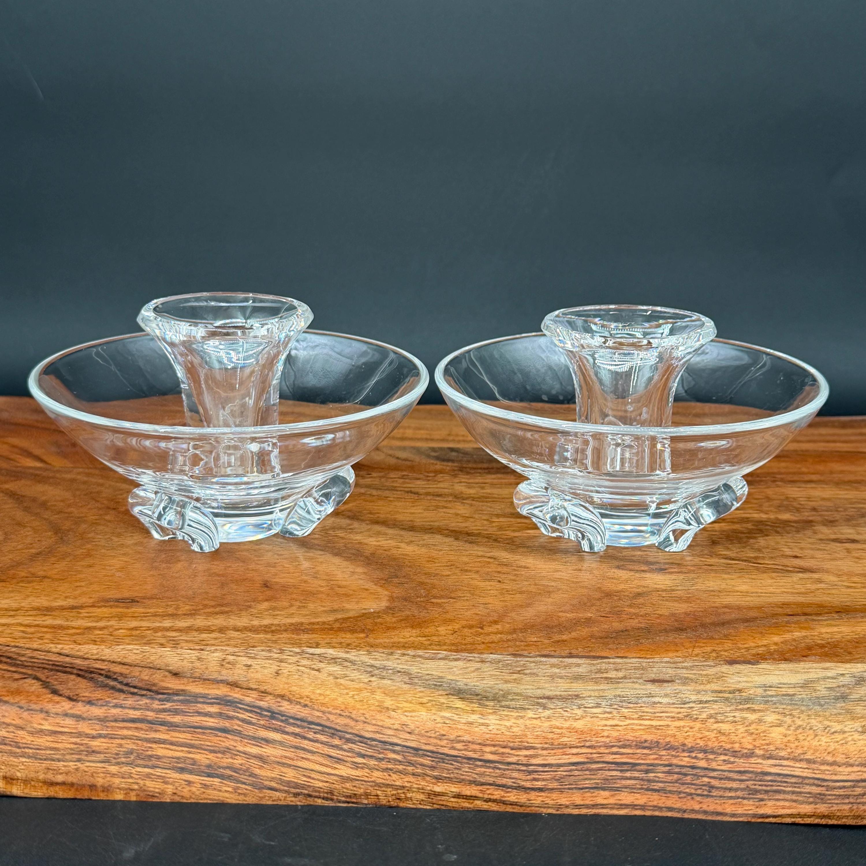 Steuben Glass Candlesticks - Etsy