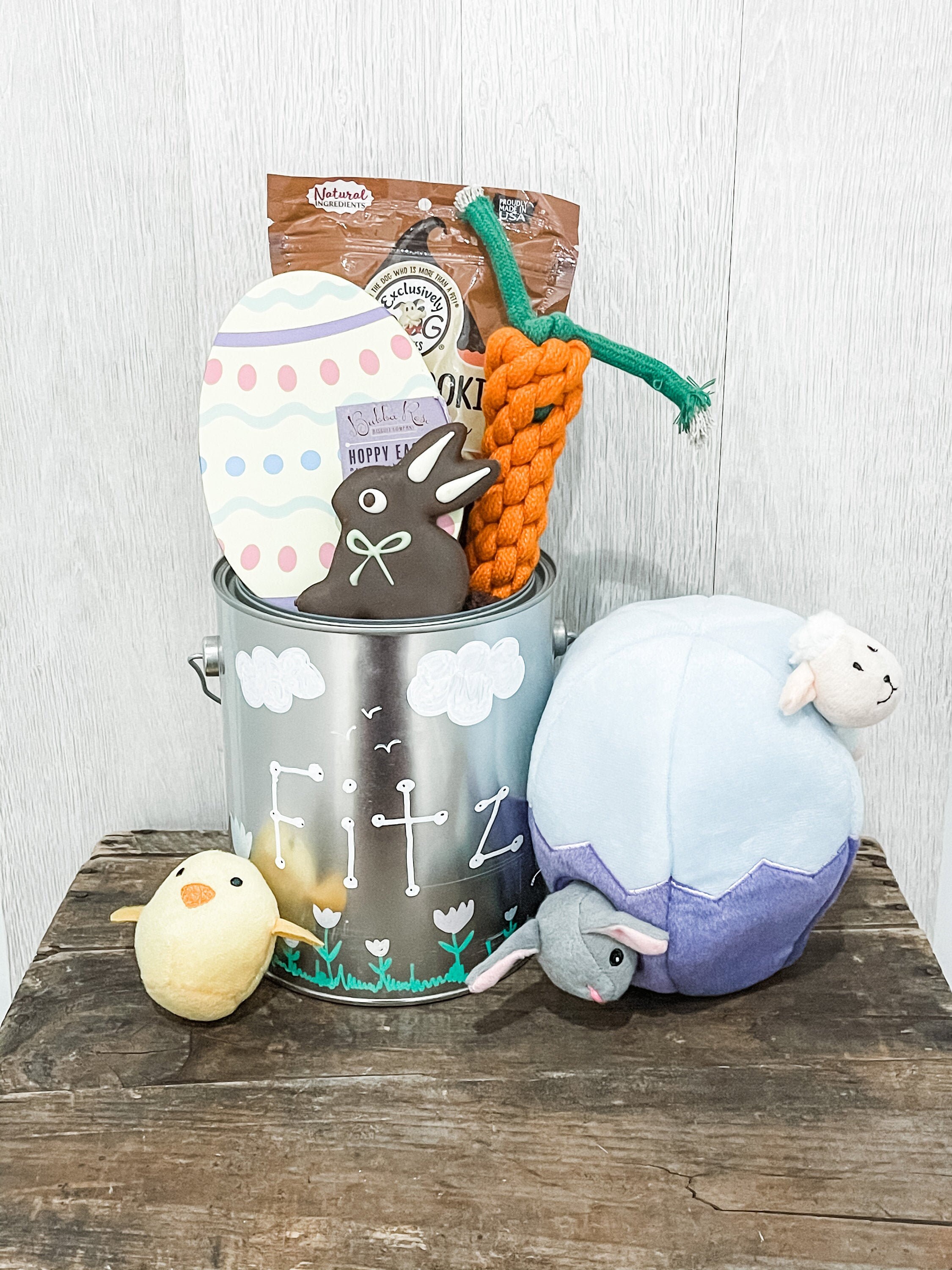 Dog Easter Basket Personalized Luxury Puppy Easter Gift Etsy