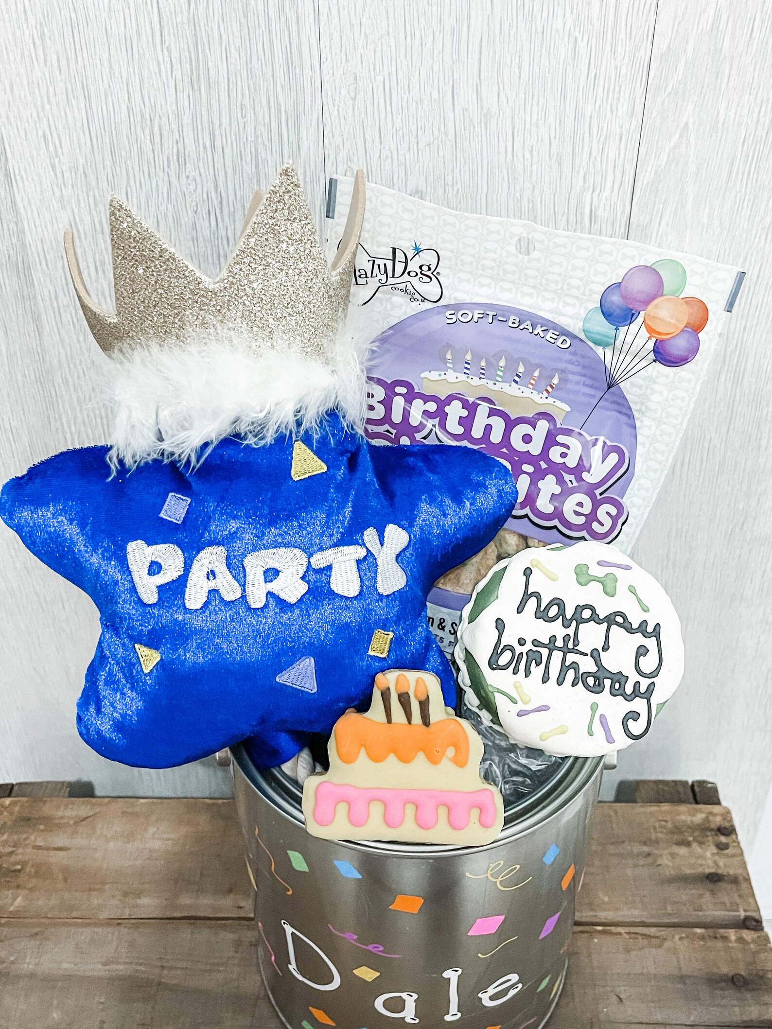 Dog Birthday Present Personalized Dog Gift Basket Puppy Etsy