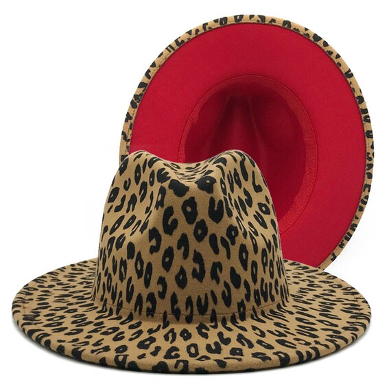 Leopard Patterned Top Hat Double-sided 