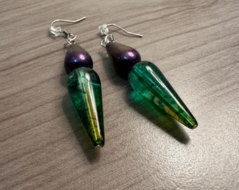Handmade Beaded Earrings | Unique Boho Earrings with Vintage & Modern Beads | Eco-Friendly Statement Jewelry