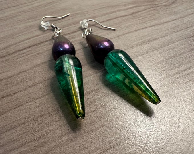 Handmade Beaded Earrings | Unique Boho Earrings with Vintage & Modern Beads | Eco-Friendly Statement Jewelry