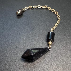 Sparkly Night Sky | Resin Small Dowsing Pendulum | Upcycled Beads