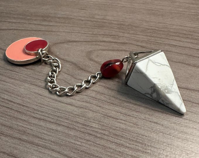 Howlite and vintage findings, Eco-Friendly Pendulum for Dowsing & Divination Sustainable, Upcycled Materials