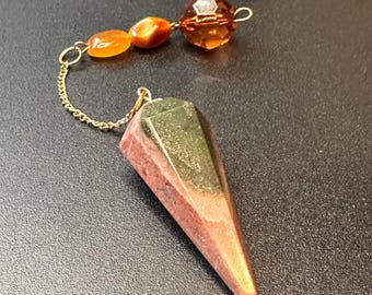Stunning India Agate Pendulum for Dowsing | Vintage beads, Upcycled Materials