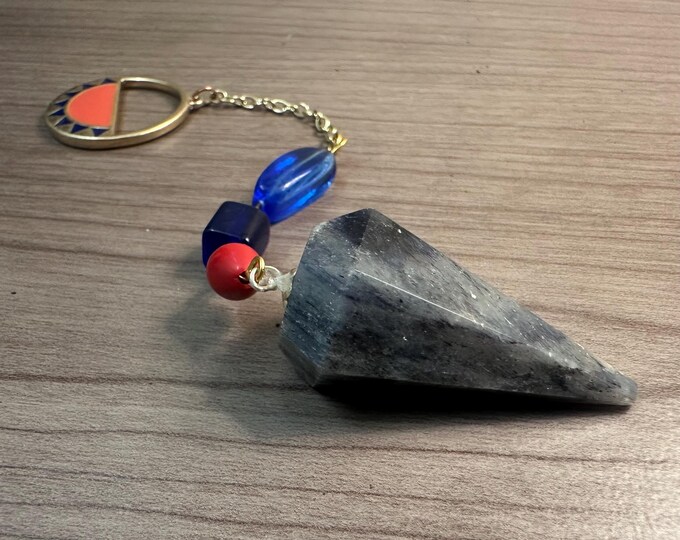 Orange Dowsing Pendulum: Handmade Vintage Jewelry Tool
