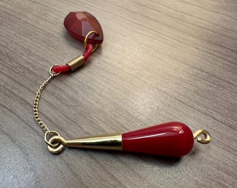 A Real Fierce Beauty Red and Gold Dowsing Pendulum | Pocket Dowsing | Spiritual Exploration | Intuition | Reprogram Your Algorithm