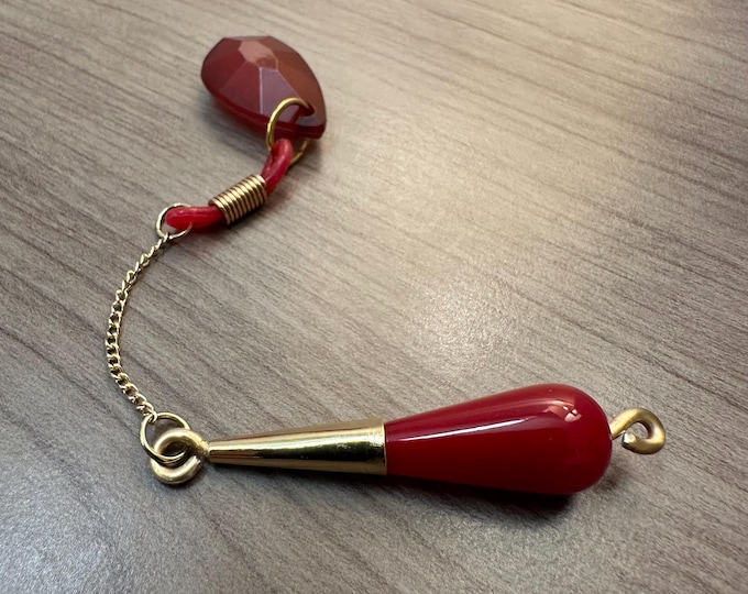 A Real Fierce Beauty Red and Gold Dowsing Pendulum | Pocket Dowsing | Spiritual Exploration | Intuition | Reprogram Your Algorithm