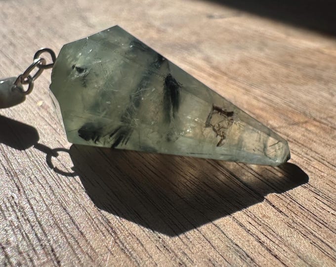 Prehnite Magic and Vintage Bead Pendulum | Divination Spiritual Tool