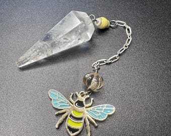 Bumble Bee Pendulum: Large Quartz Dowsing Tool for Spiritual Insight and Intuitive Support