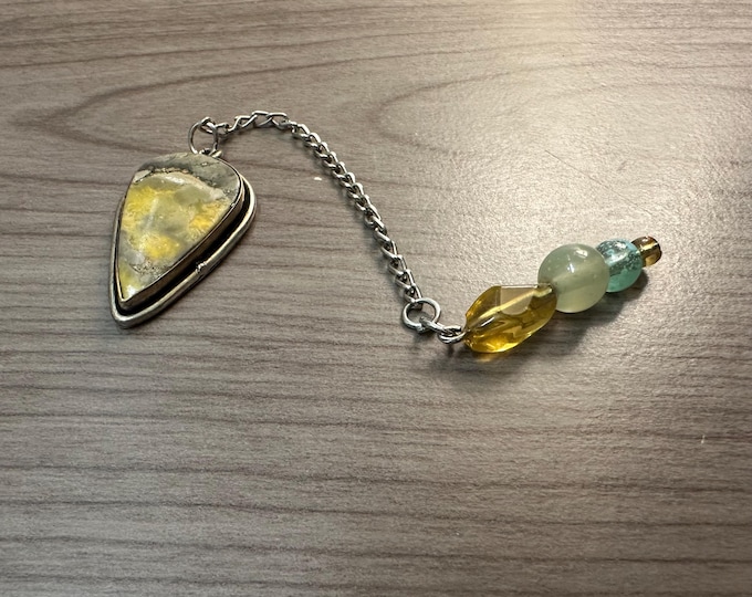 Pendulum for Dowsing & Divination Sustainable, Upcycled Materials. Fully Repurposed, Beads and Vintage Stone Findings.