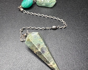 Ruby Fuchsite Dowsing Pendulum | One of a kind Intution Tool