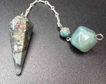 Bloodstone Pendulum for Dowsing | Vintage beads, Upcycled Materials
