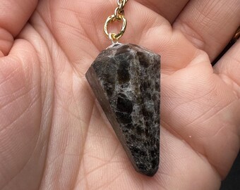 Indigo Gabbro Dowsing Pendulum | Vintage Glass Beads | Divination Tool | Fidget Spinner