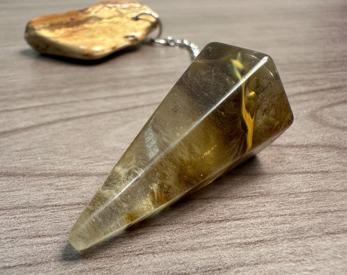 Creamy Peanut Butter Orgone Dowsing Pendulum | Hand Picked Willamette River Stone | Spiritual Exploration | Reprogram Your Algorithm