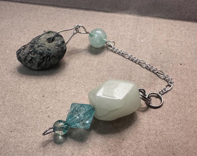 Oregon River Stone Pendulum: Vintage Bead Dowsing Tool