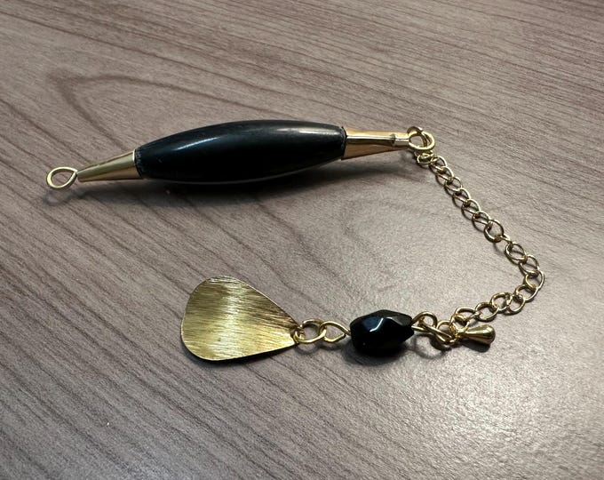 Black and Gold Dowsing Pendulum | Pocket Dowsing Tool | Spiritual Exploration | Reduce Reuse | Reprogram Your Algorithm Go Steelers