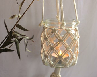 hanging macrame lantern "Palermo" || Window decoration || Light for hanging || Lantern for windows