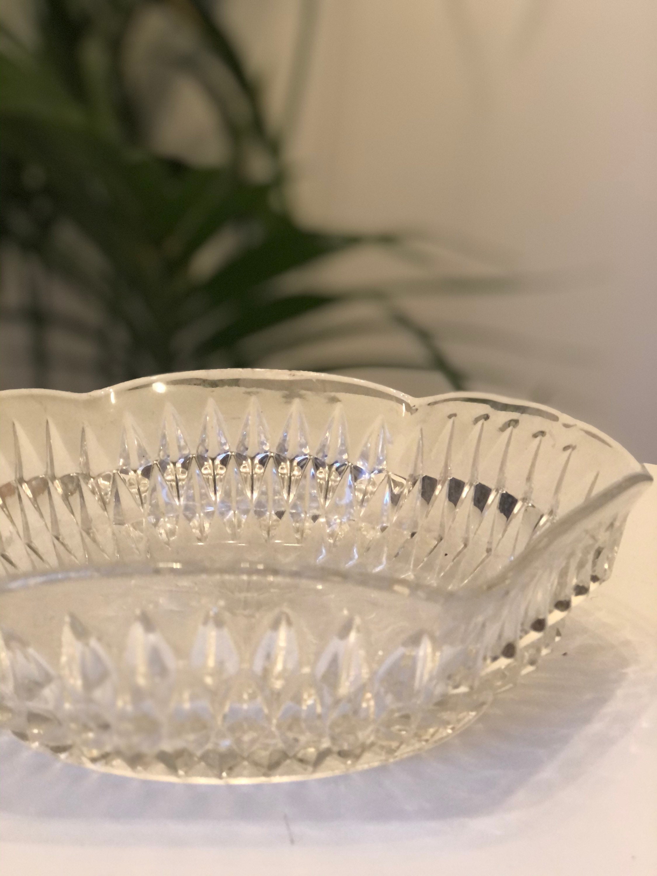 Vintage clear glass fruit bowl Etsy