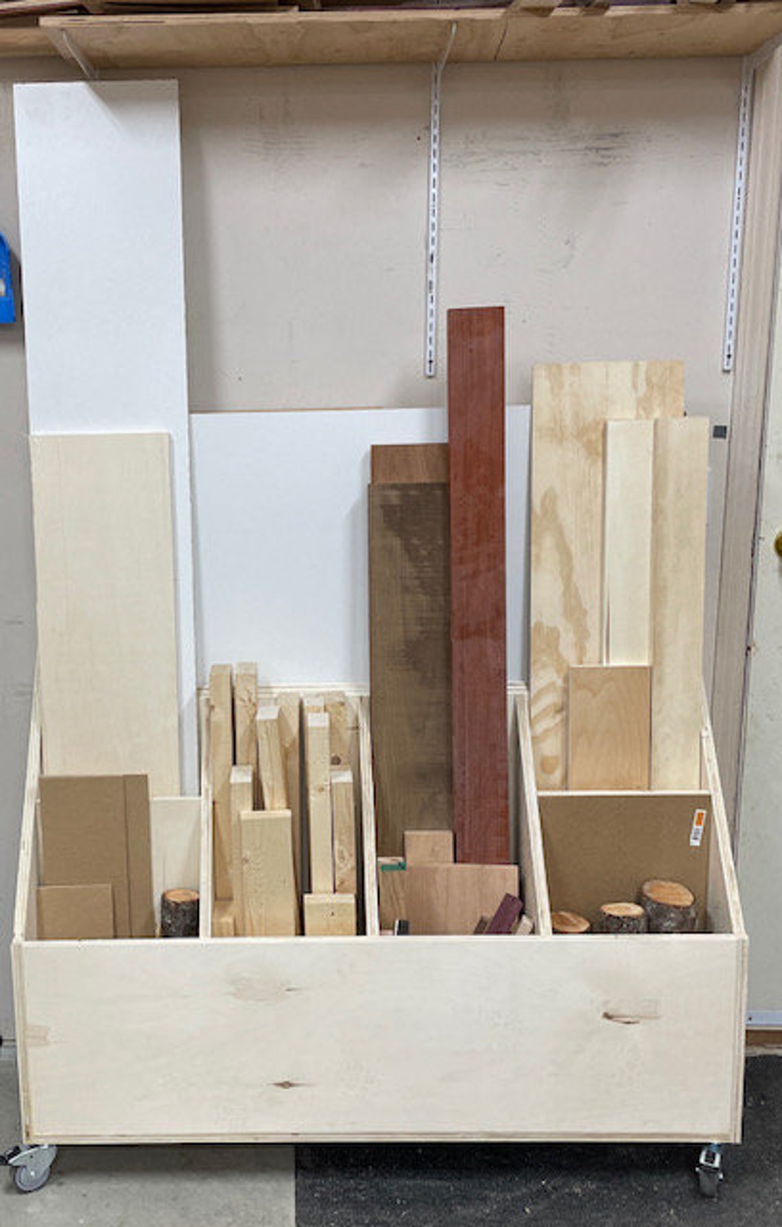 Mobile Wood Storage Cart Etsy